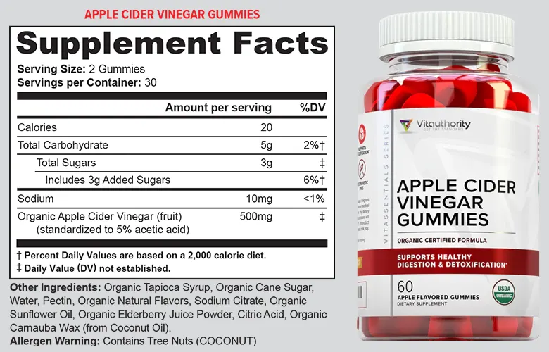 Apple-Cider-Vinegar Gummies-supplement-facts