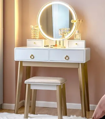 CHARMAID Vanity Set with Touch Screen Dimming Mirror