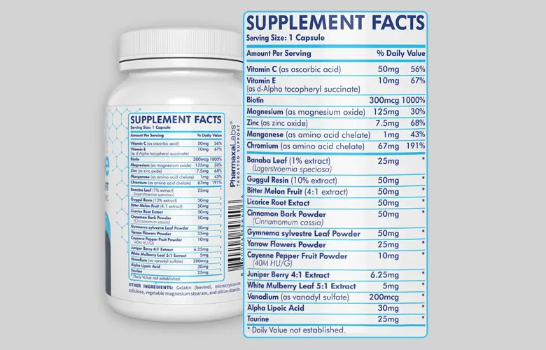 Gluctose Supplement Facts