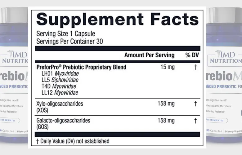 1MD PrebioMD Supplement Facts