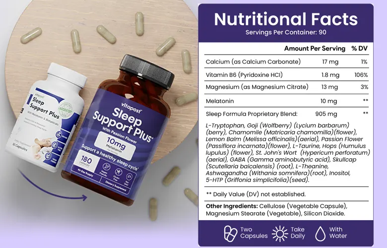 VitaPost Sleep Support Plus Supplement Facts