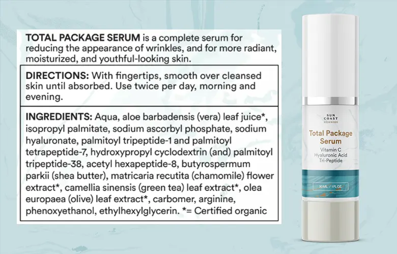 Total Package Serum Supplement Fact